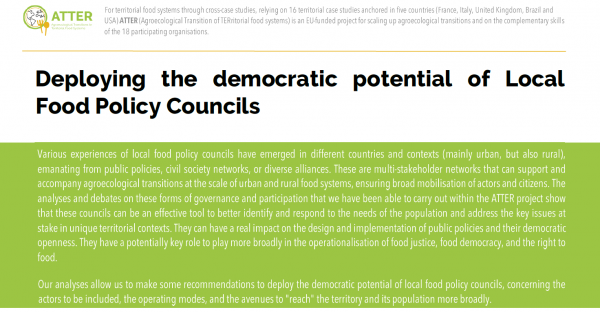Deploying the democratic potential of Local Food Policy Councils